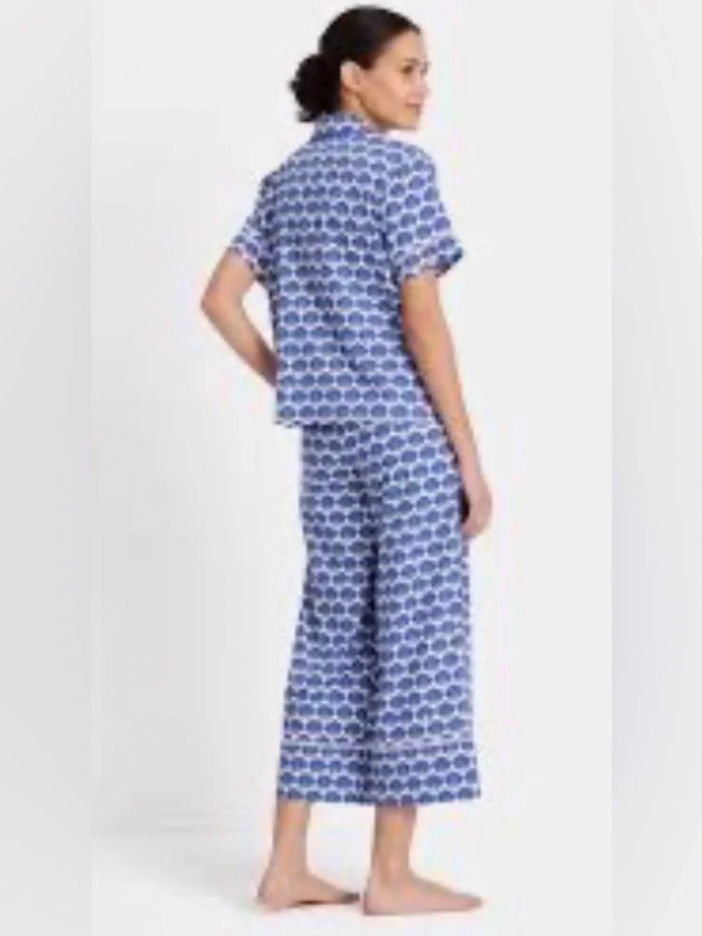 kate spade Blue and White Sea Shell Print Pajama Set in size small